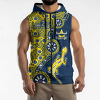 North Queensland Cowboys NAIDOC Week 2026 Sleeveless Zip Hoodie Aboriginal Lizard Dot Painting - 50 Years of Deadly