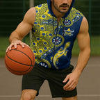 North Queensland Cowboys NAIDOC Week 2026 Sleeveless Zip Hoodie Aboriginal Lizard Dot Painting - 50 Years of Deadly