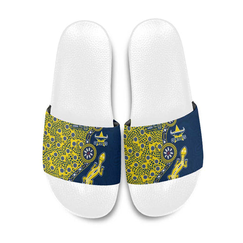 North Queensland Cowboys NAIDOC Week 2026 Slide Sandals Aboriginal Lizard Dot Painting - 50 Years of Deadly