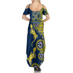 North Queensland Cowboys NAIDOC Week 2026 Summer Maxi Dress Aboriginal Lizard Dot Painting - 50 Years of Deadly