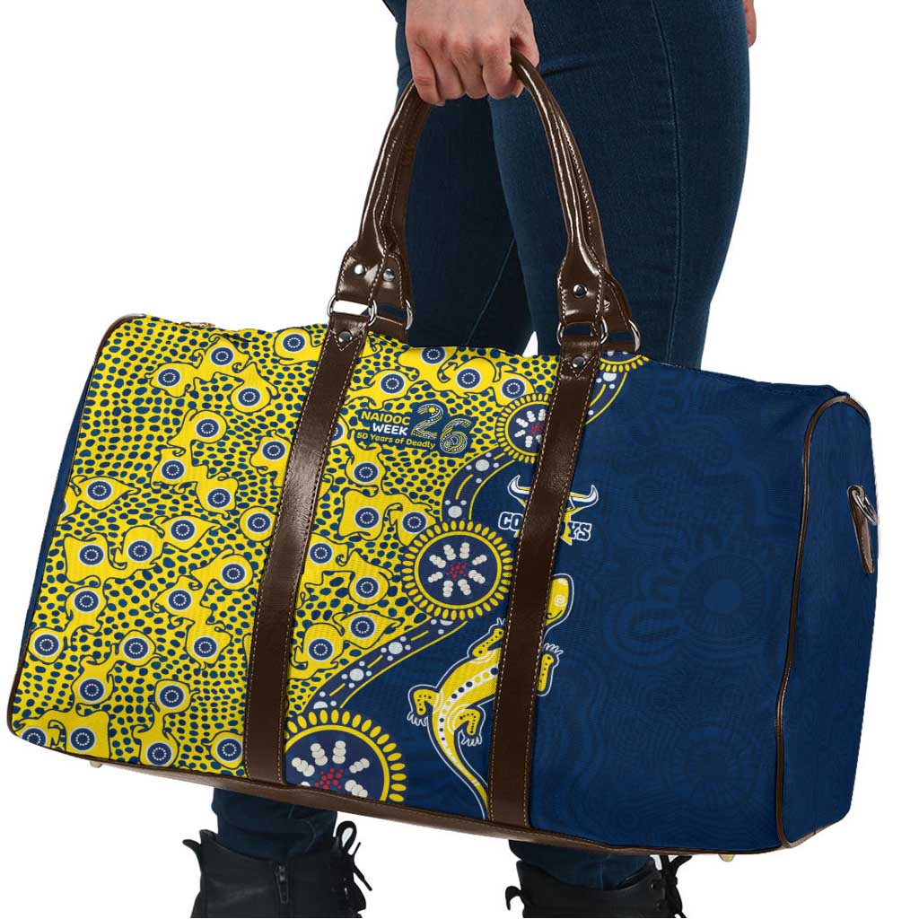 North Queensland Cowboys NAIDOC Week 2026 Travel Bag Aboriginal Lizard Dot Painting - 50 Years of Deadly