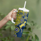 North Queensland Cowboys NAIDOC Week 2026 Tumbler With Handle Aboriginal Lizard Dot Painting - 50 Years of Deadly
