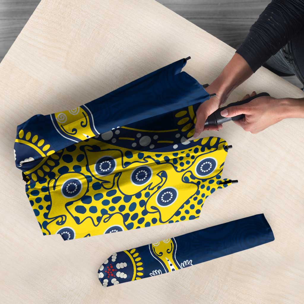 North Queensland Cowboys NAIDOC Week 2026 Umbrella Aboriginal Lizard Dot Painting - 50 Years of Deadly