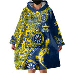 North Queensland Cowboys NAIDOC Week 2026 Wearable Blanket Hoodie Aboriginal Lizard Dot Painting - 50 Years of Deadly