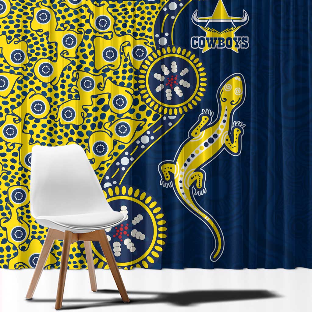 North Queensland Cowboys NAIDOC Week 2026 Window Curtain Aboriginal Lizard Dot Painting - 50 Years of Deadly