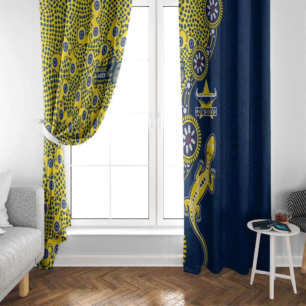 North Queensland Cowboys NAIDOC Week 2026 Window Curtain Aboriginal Lizard Dot Painting - 50 Years of Deadly