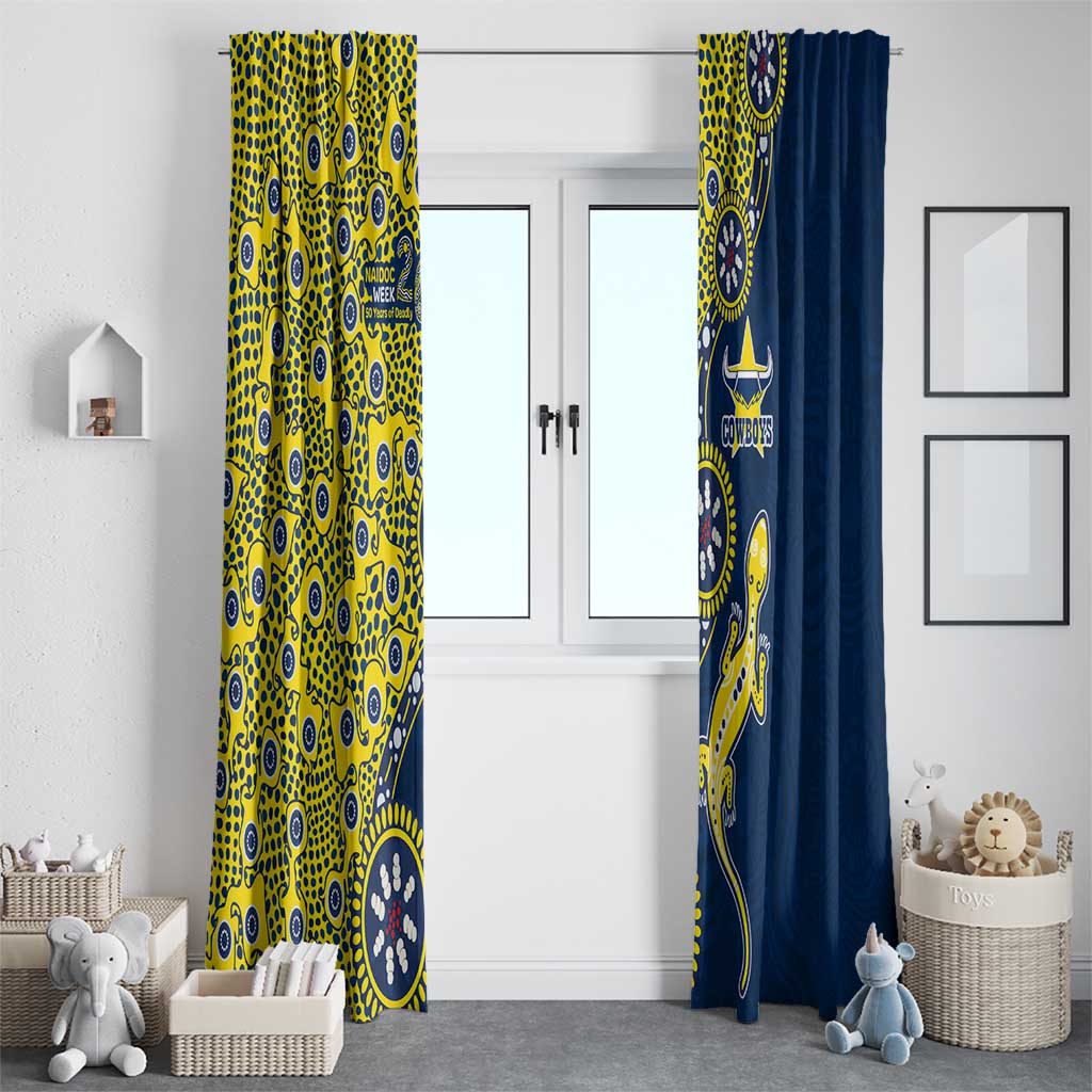 North Queensland Cowboys NAIDOC Week 2026 Window Curtain Aboriginal Lizard Dot Painting - 50 Years of Deadly