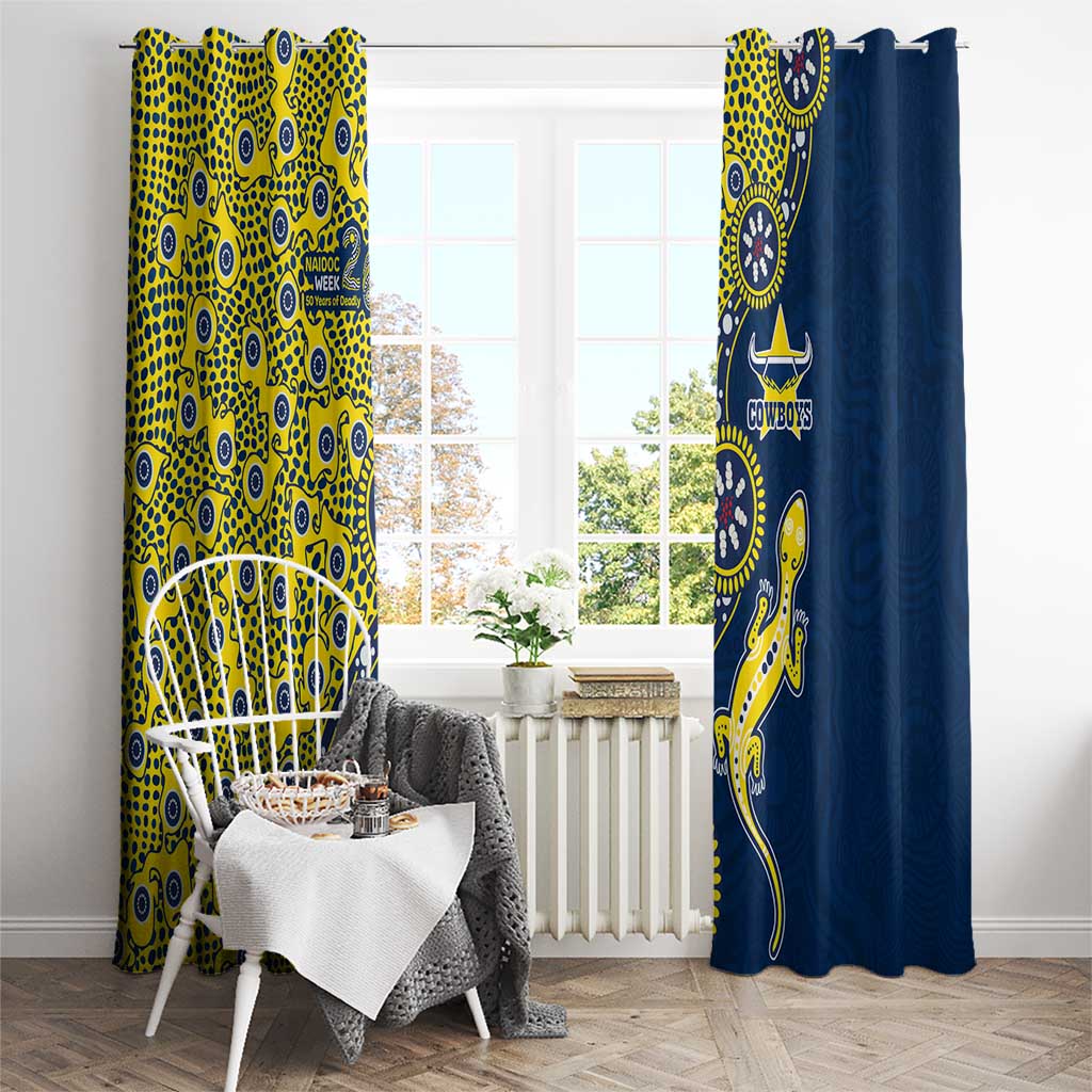 North Queensland Cowboys NAIDOC Week 2026 Window Curtain Aboriginal Lizard Dot Painting - 50 Years of Deadly