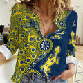 North Queensland Cowboys NAIDOC Week 2026 Women Casual Shirt Aboriginal Lizard Dot Painting - 50 Years of Deadly