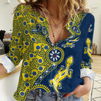 North Queensland Cowboys NAIDOC Week 2026 Women Casual Shirt Aboriginal Lizard Dot Painting - 50 Years of Deadly
