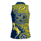 North Queensland Cowboys NAIDOC Week 2026 Women Sleeveless Polo Shirt Aboriginal Lizard Dot Painting - 50 Years of Deadly