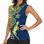 North Queensland Cowboys NAIDOC Week 2026 Women Sleeveless Polo Shirt Aboriginal Lizard Dot Painting - 50 Years of Deadly