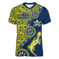 North Queensland Cowboys NAIDOC Week 2026 Women V-Neck T-Shirt Aboriginal Lizard Dot Painting - 50 Years of Deadly