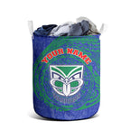 Personalized New Zealand Warriors Laundry Basket Polynesian Tribal Chest and Sleeve Tattoo