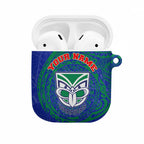Personalized New Zealand Warriors AirPods Case Polynesian Tribal Chest and Sleeve Tattoo