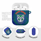 Personalized New Zealand Warriors AirPods Case Polynesian Tribal Chest and Sleeve Tattoo