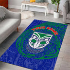 Personalized New Zealand Warriors Area Rug Polynesian Tribal Chest and Sleeve Tattoo