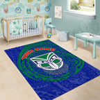 Personalized New Zealand Warriors Area Rug Polynesian Tribal Chest and Sleeve Tattoo