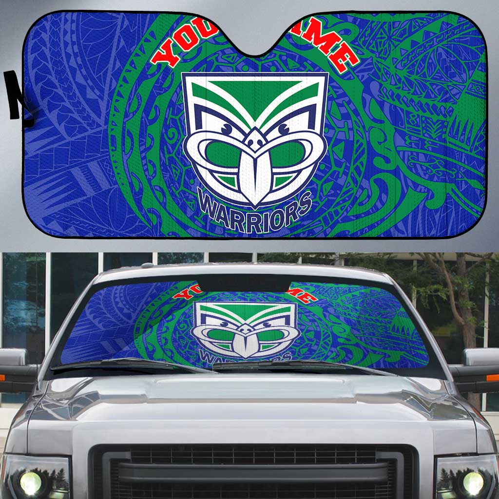 Personalized New Zealand Warriors Auto Sun Shade Polynesian Tribal Chest and Sleeve Tattoo