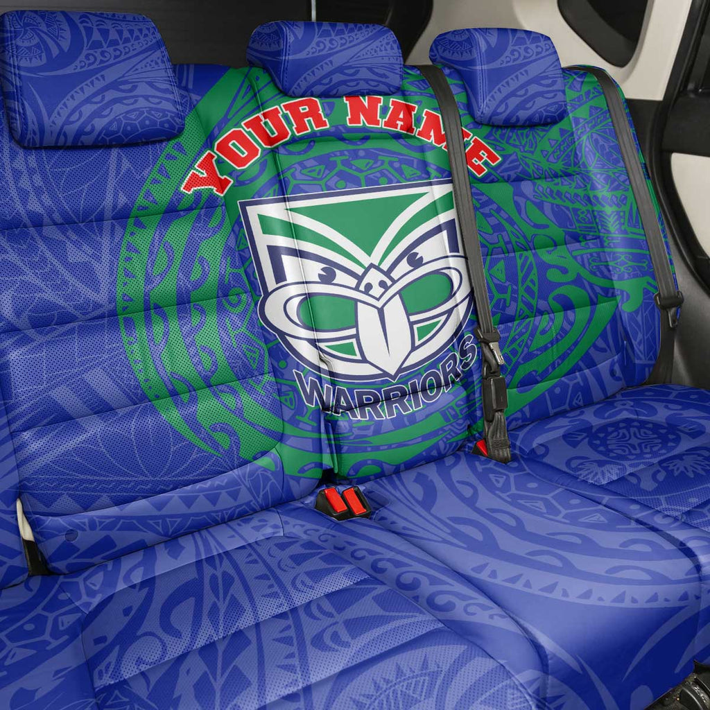 Personalized New Zealand Warriors Back Car Seat Cover Polynesian Tribal Chest and Sleeve Tattoo