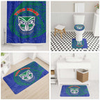Personalized New Zealand Warriors Bathroom Set Polynesian Tribal Chest and Sleeve Tattoo