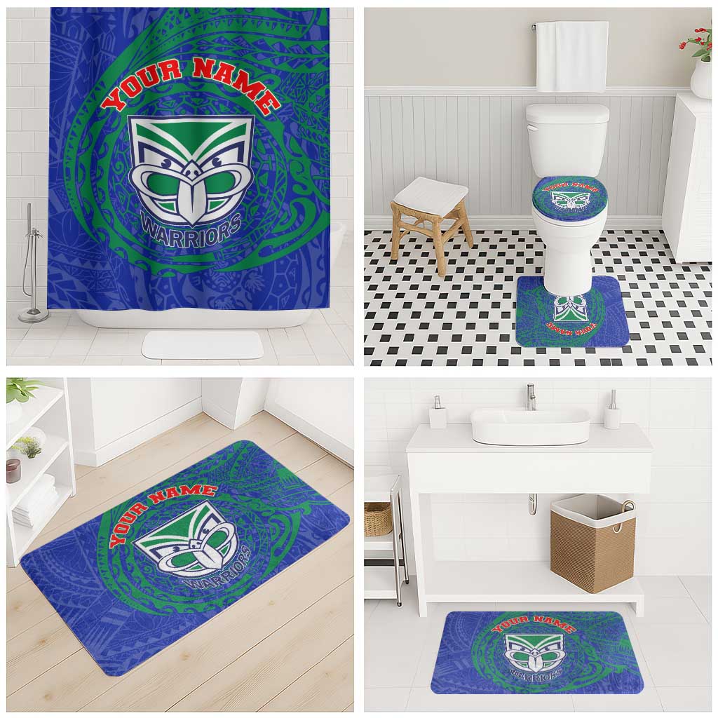 Personalized New Zealand Warriors Bathroom Set Polynesian Tribal Chest and Sleeve Tattoo