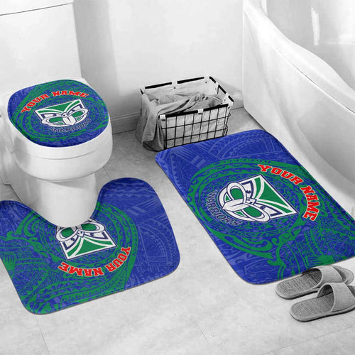 Personalized New Zealand Warriors Bathroom Set Polynesian Tribal Chest and Sleeve Tattoo