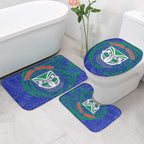 Personalized New Zealand Warriors Bathroom Set Polynesian Tribal Chest and Sleeve Tattoo