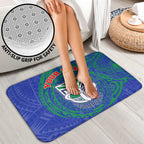 Personalized New Zealand Warriors Bathroom Set Polynesian Tribal Chest and Sleeve Tattoo