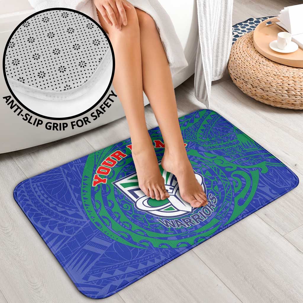 Personalized New Zealand Warriors Bathroom Set Polynesian Tribal Chest and Sleeve Tattoo