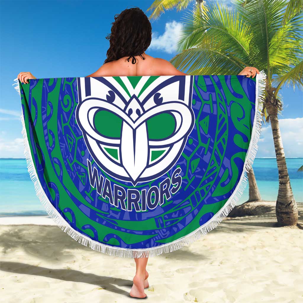 Personalized New Zealand Warriors Beach Blanket Polynesian Tribal Chest and Sleeve Tattoo