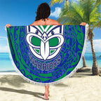 Personalized New Zealand Warriors Beach Blanket Polynesian Tribal Chest and Sleeve Tattoo