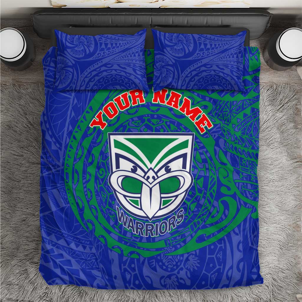 Personalized New Zealand Warriors Bedding Set Polynesian Tribal Chest and Sleeve Tattoo
