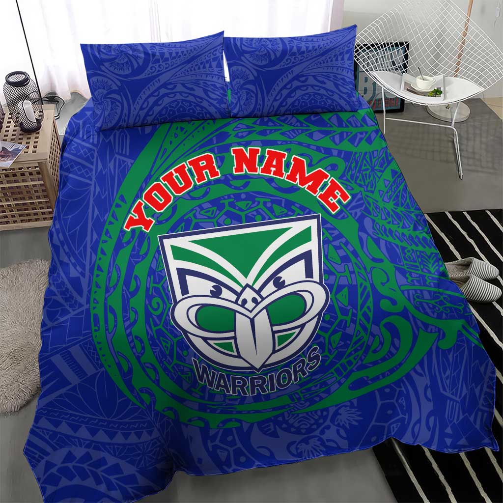Personalized New Zealand Warriors Bedding Set Polynesian Tribal Chest and Sleeve Tattoo