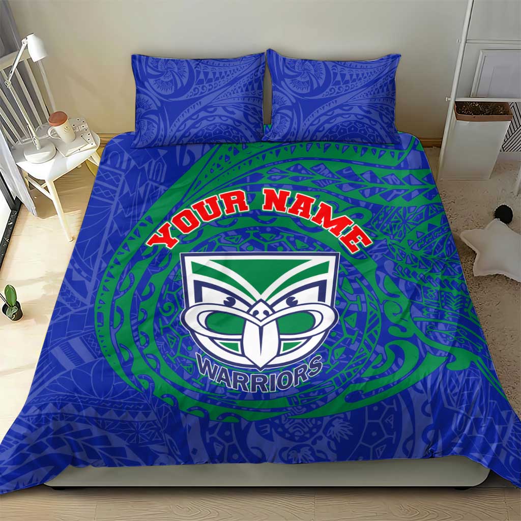 Personalized New Zealand Warriors Bedding Set Polynesian Tribal Chest and Sleeve Tattoo