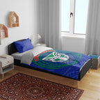 Personalized New Zealand Warriors Bedding Set Polynesian Tribal Chest and Sleeve Tattoo