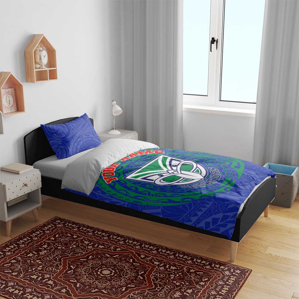 Personalized New Zealand Warriors Bedding Set Polynesian Tribal Chest and Sleeve Tattoo