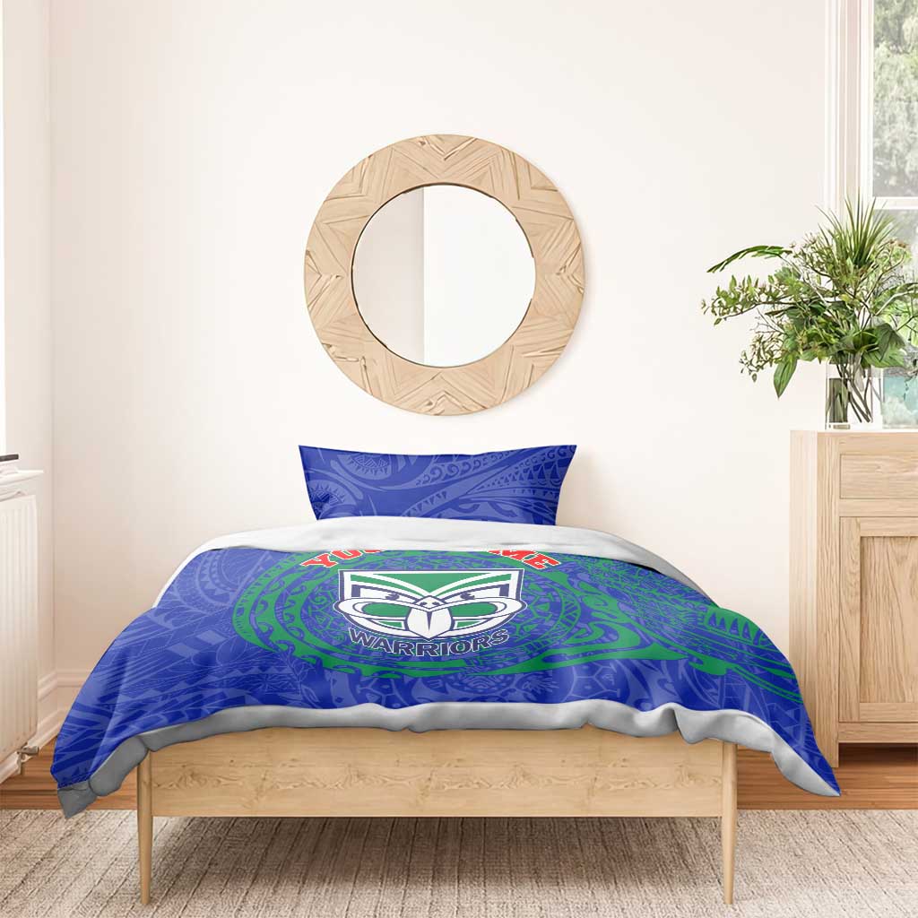 Personalized New Zealand Warriors Bedding Set Polynesian Tribal Chest and Sleeve Tattoo