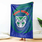 Personalized New Zealand Warriors Blanket Polynesian Tribal Chest and Sleeve Tattoo