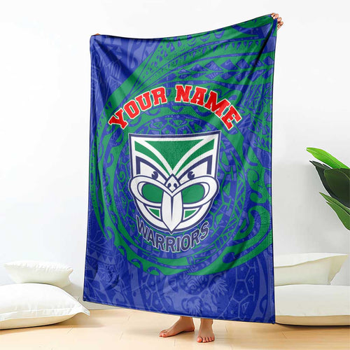 Personalized New Zealand Warriors Blanket Polynesian Tribal Chest and Sleeve Tattoo