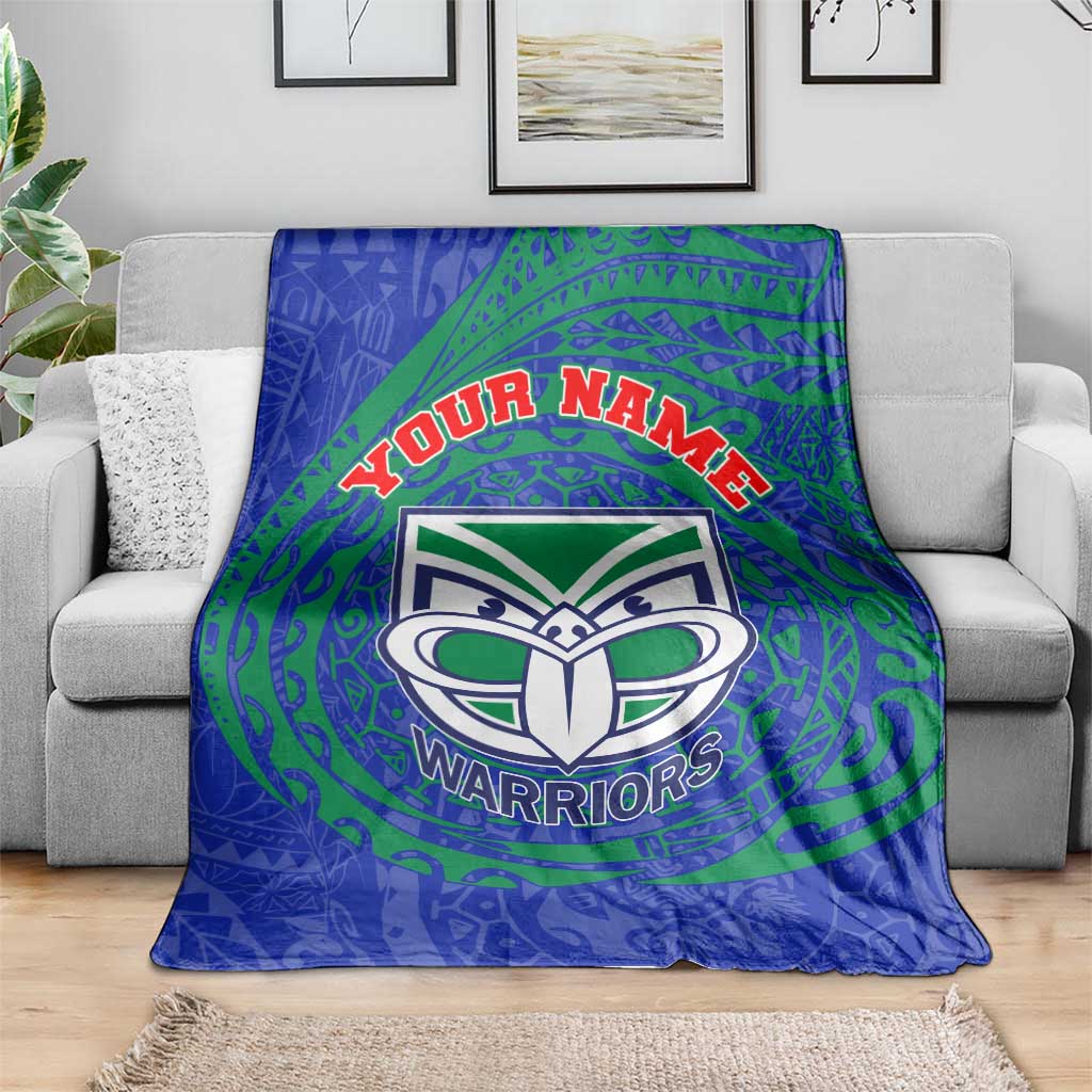 Personalized New Zealand Warriors Blanket Polynesian Tribal Chest and Sleeve Tattoo