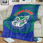 Personalized New Zealand Warriors Blanket Polynesian Tribal Chest and Sleeve Tattoo