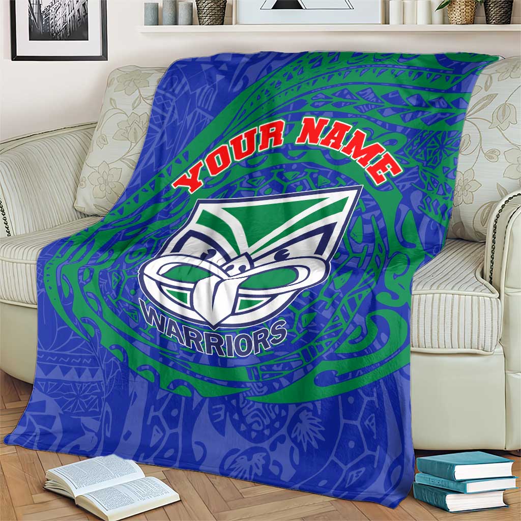 Personalized New Zealand Warriors Blanket Polynesian Tribal Chest and Sleeve Tattoo