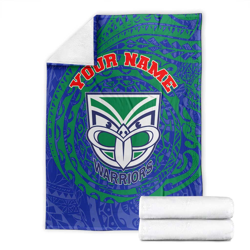 Personalized New Zealand Warriors Blanket Polynesian Tribal Chest and Sleeve Tattoo