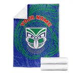 Personalized New Zealand Warriors Blanket Polynesian Tribal Chest and Sleeve Tattoo