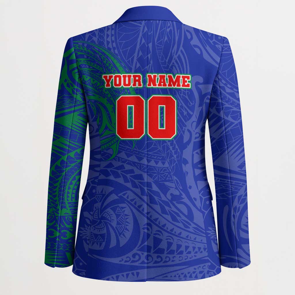 Personalized New Zealand Warriors Blazer Polynesian Tribal Chest and Sleeve Tattoo