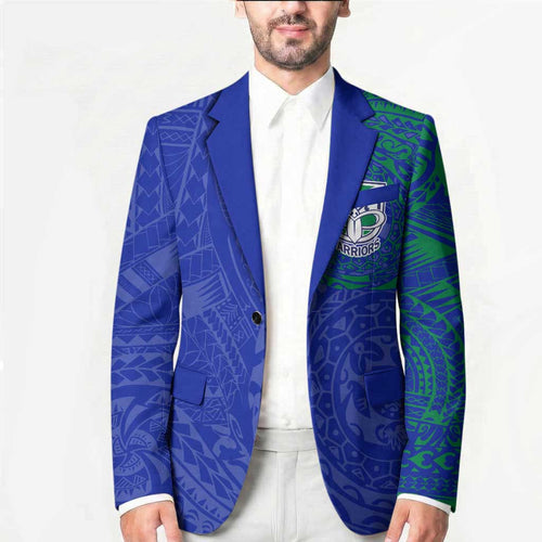 Personalized New Zealand Warriors Blazer Polynesian Tribal Chest and Sleeve Tattoo