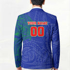 Personalized New Zealand Warriors Blazer Polynesian Tribal Chest and Sleeve Tattoo