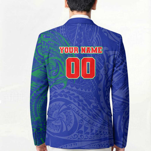 Personalized New Zealand Warriors Blazer Polynesian Tribal Chest and Sleeve Tattoo