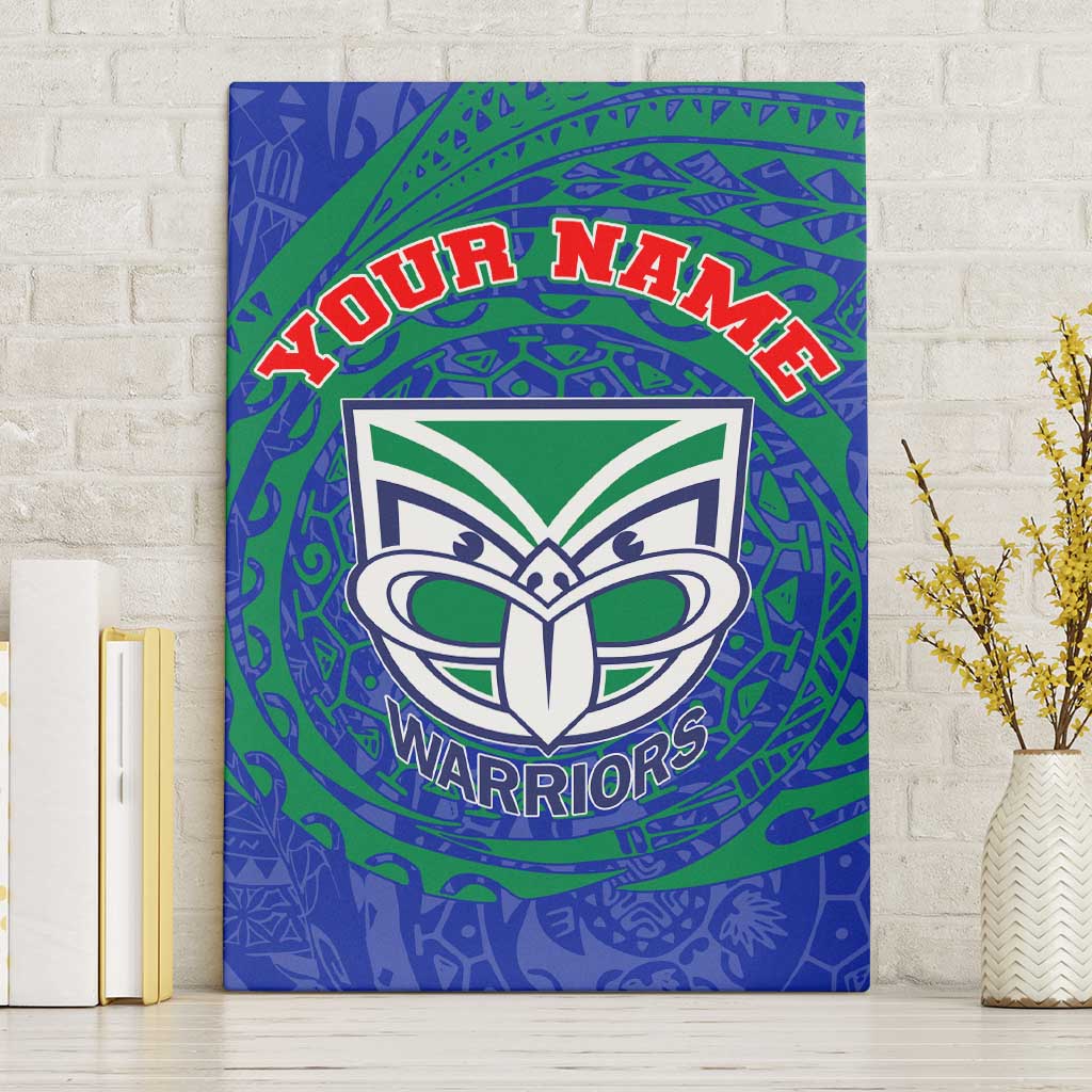 Personalized New Zealand Warriors Canvas Wall Art Polynesian Tribal Chest and Sleeve Tattoo